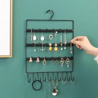 display jewelry boxcase stand wall mounted jewelry storage wrought iron earring hanging holder for dresser