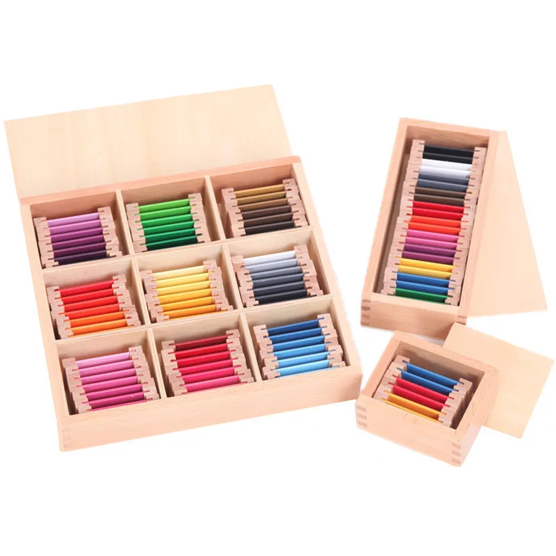 Фото - Монтессори сенсорные материалы Обучающие цветные игрушки деревянный цветной планшетный компьютер коробка для дошкольных детей обучающая ... планшетный компьютер
