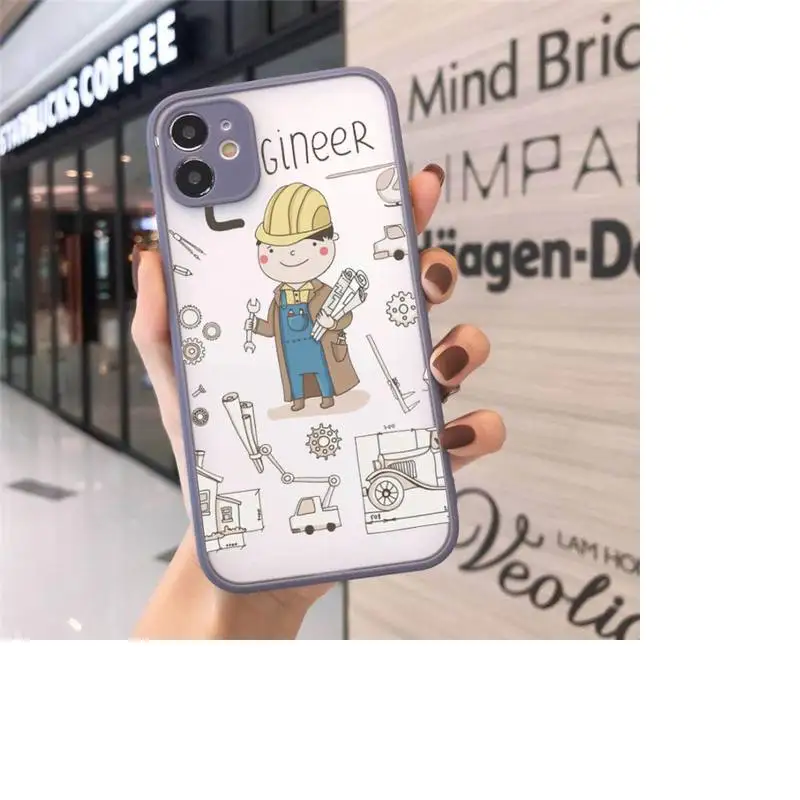 

Cartoon Cute Profession Teacher Phone Case Matte Transparent for iPhone 7 8 11 12 s mini pro X XS XR MAX Plus cover funda