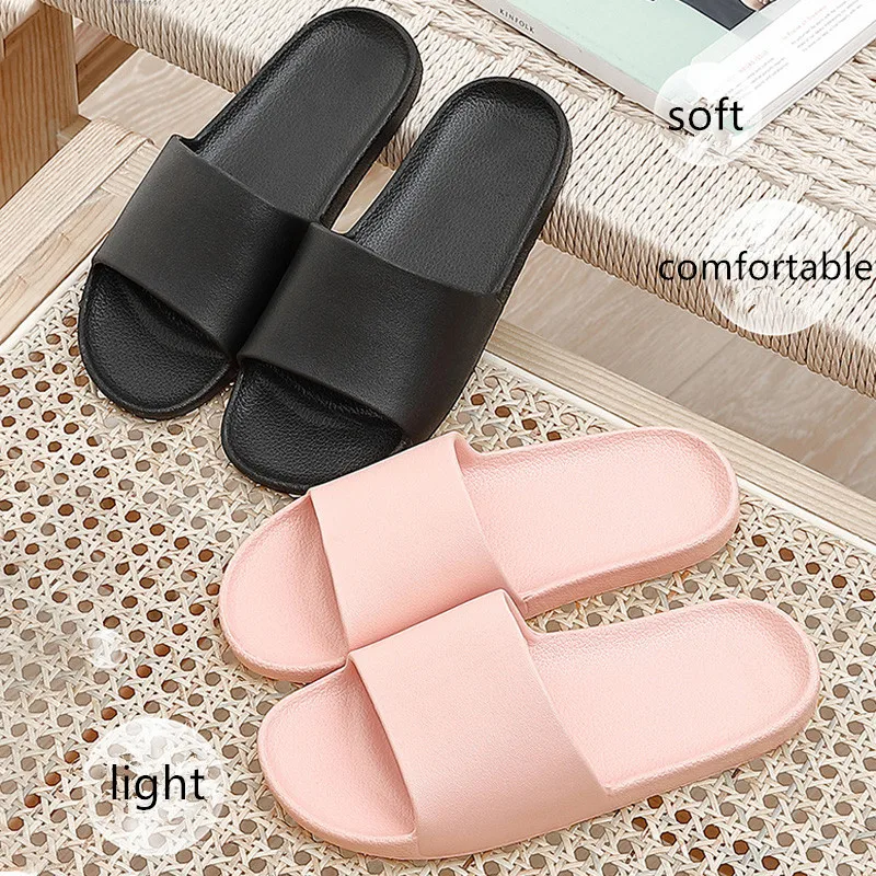 

Women Men Bathroom Shower Slippers Summer Soft Sole Beach Casual Shoes Female Couples Indoor Home Slippers
