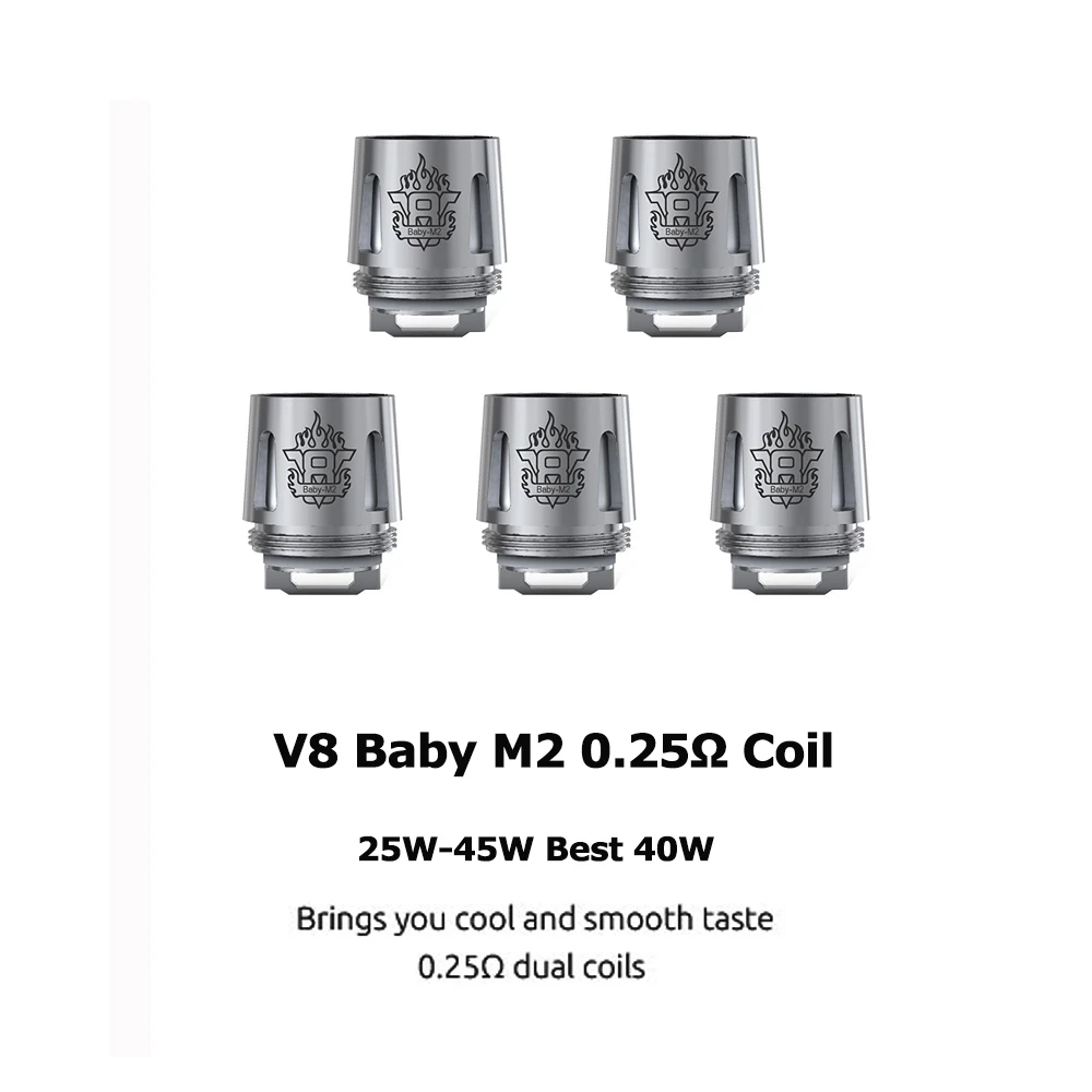 5pcs 0.25ohm M2 Coil SMOK H-PRIV 50 Вт TC VW Vape мод OLED экран TFV8 детский бак M2 Q2 катушка 510 атомайзер Vape комплект электронная сигарета мод Va - Цвет: 5pcs 0.25ohm M2 Coil
