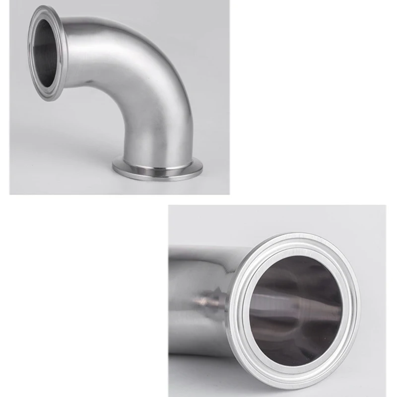Promotion! 51mm 2 Inch Pipe 304 Stainless Steel Sanitary Elbow Fitting 64mm + Tri Clamp Ferrule Gasket | Строительство и ремонт