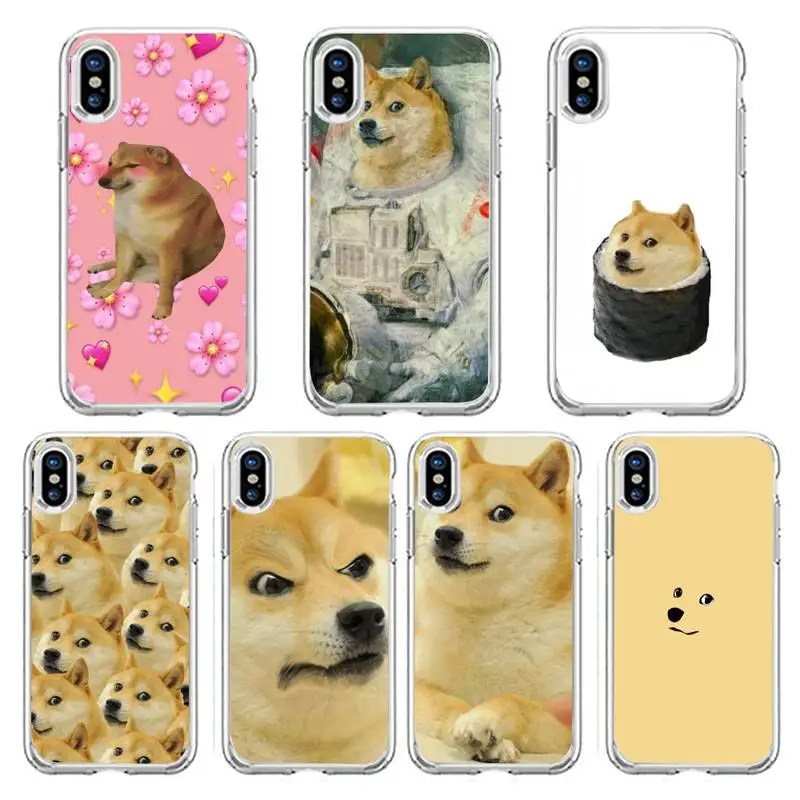 

Doge Meme Kabosu Cute funny Phone Case Transparent soft For iphone 5 5s 5c se 6 6s 7 8 11 12 plus mini x xs xr pro max