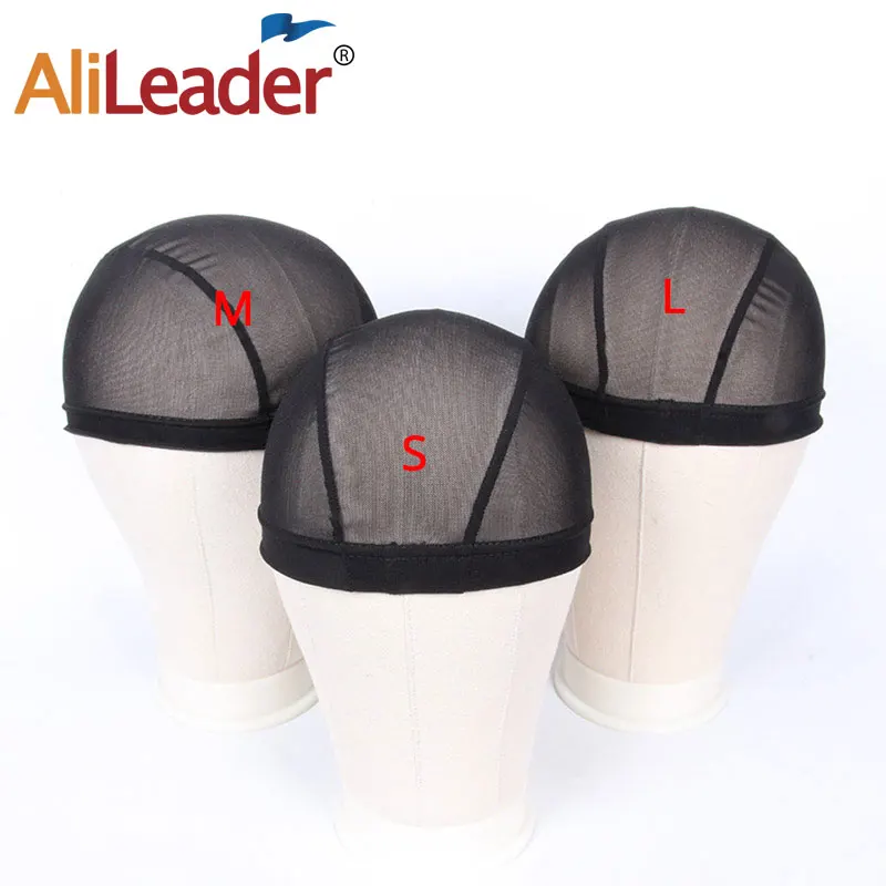 

Alileader Glueless Wig Caps For Making Wigs Dome Mesh Cap Stretchable Elastic Weaving Cap Hairnets Black Beige Spandex Dome Cap
