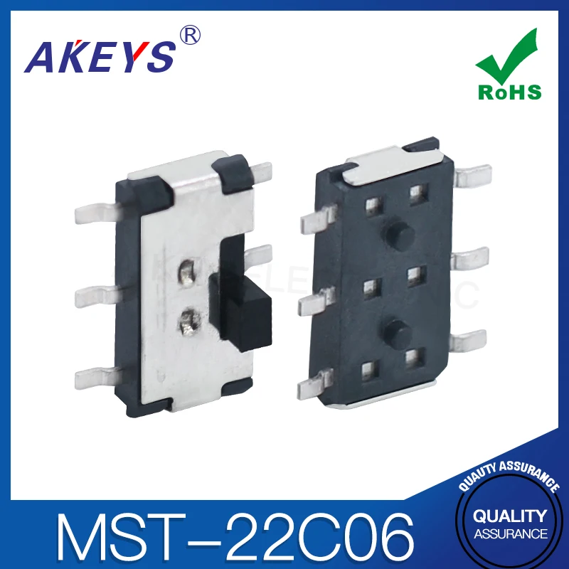 20PCS MST-22C06 G2 Smiling Face Switch with Point Six-legged Two-step Vertical Mini-dial Patch Post |