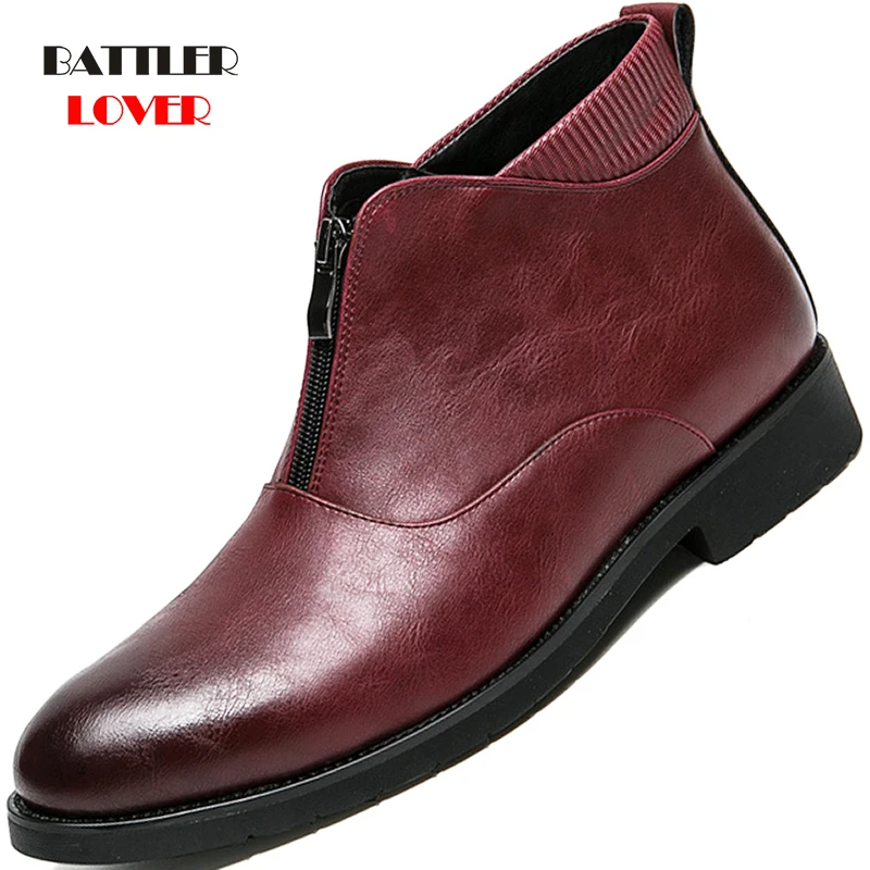 

Genuine Leather Martin Boots for Men 2021 Handmade Soft Chelsea Ankle Botas Male Vintage Casual Fashion Dress Business Shoes