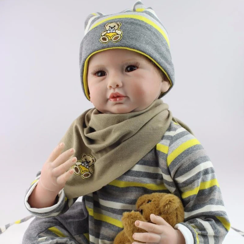 

55CM bebe Reborn Dolls Realistic newborn baby Doll soft body silicone Boneca boy doll Christmas Surprice gift