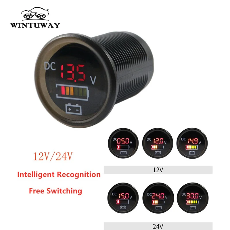 Универсальный мотоцикл мини светодиодный цифровой вольтметр инструменты Guage