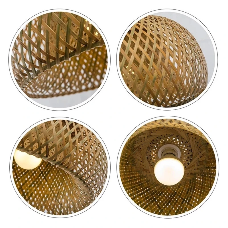 Подвесная лампа-фонарик из бамбука плетеные люстры натурального ротанга