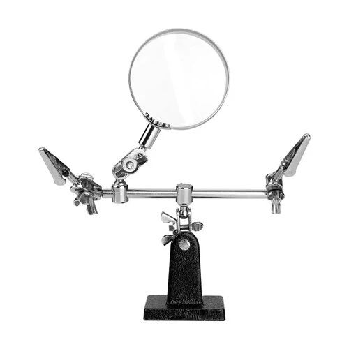 Держатель с зажимами и увеличителем Precision DEKO HT18 62 мм 2,5-кратное увеличение Инструменты для измерения и анализа Оптические устройства Увеличение.
