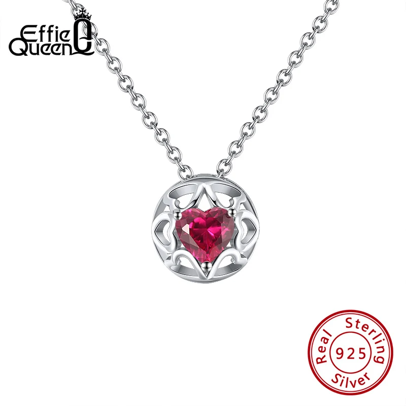 Effie Queen инкрустированные простой дизайн свадебные чистый 925 серебряное ожерелье