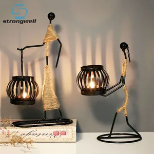Винтажный металлический подсвечник Strongwell подсвечник для дома ручной работы, Декор, миниатюрный Декор для дома, художественные подарки