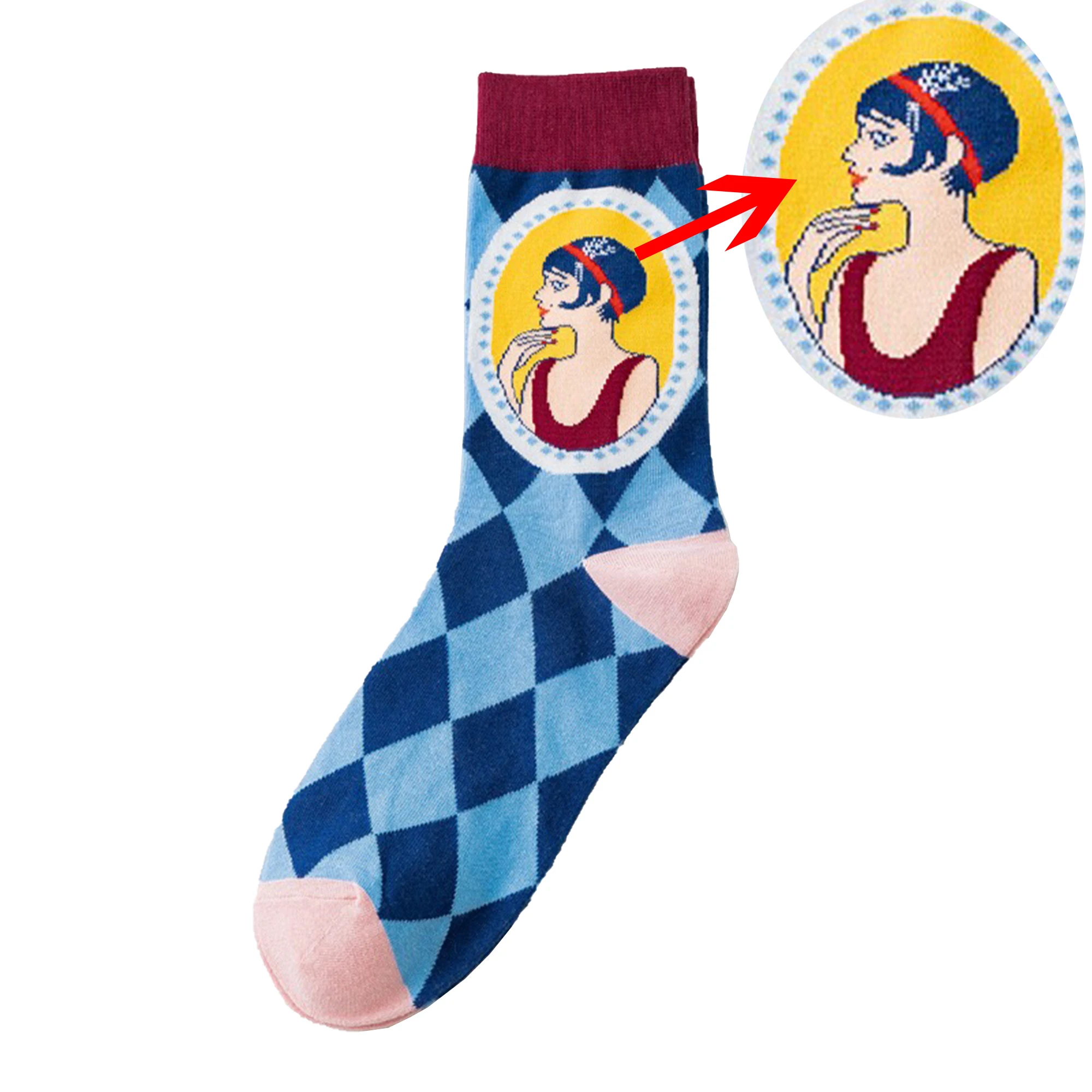 1 пара носков средней длины мужские и женские носки стильные креативные рисунки