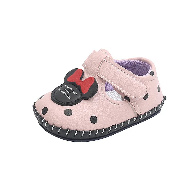 

Disney Children Shoes Minnie Girl Baby Infant Toddler Toddler Soft Sole Comfortable Breathable Bow Toddler Shoes for kids
