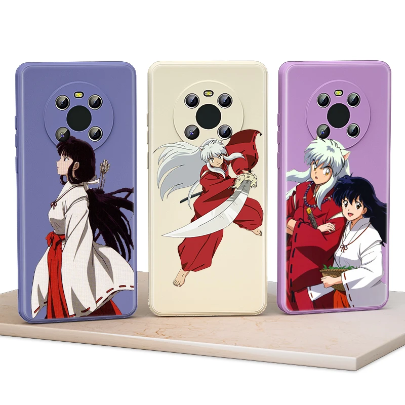 

nuyasha Japanese Anime for Huawei Mate 40 30 20 Pro Lite Y9 Prime Y7 Y6 2019 2020 Liquid Silicone Soft Cover Phone Case