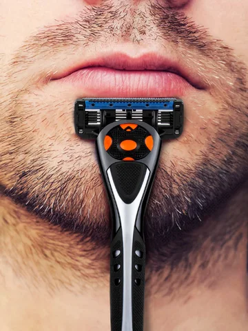 Qshave Черная ручная бритва для мужчин с эргономичной ручкой — изображение товара