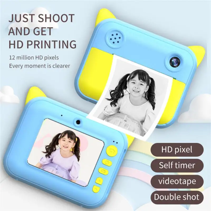 

Kid Instant Print Camera Thermal Printing Camera Digital Photo Camera Girl's Toy Child Camera Video Boy's Birthday Gift