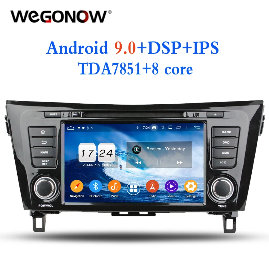 2DIN Android 9 0 для Nissan QashQai X Trail 2013 2016 4 Гб ram 8 core 32G rom автомобильный dvd плеер gps карта RDS