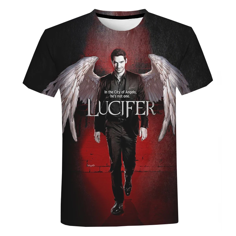 

Mens T Shirt 2020 TV Show Lucifer Oversized T Shirt Camisetas Hombre 3D Print Fashion Casual Harajuku Short Sleeve Tee Tops