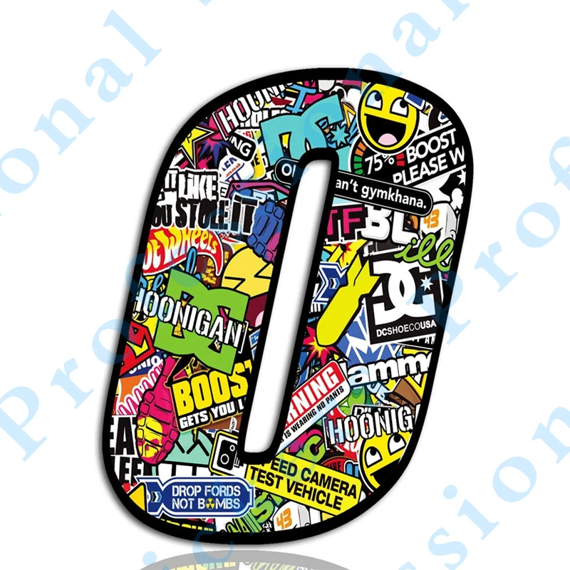 Красочный виниловый автомобиль с черепом цифрами бомбой Мотокросс Мотоцикл