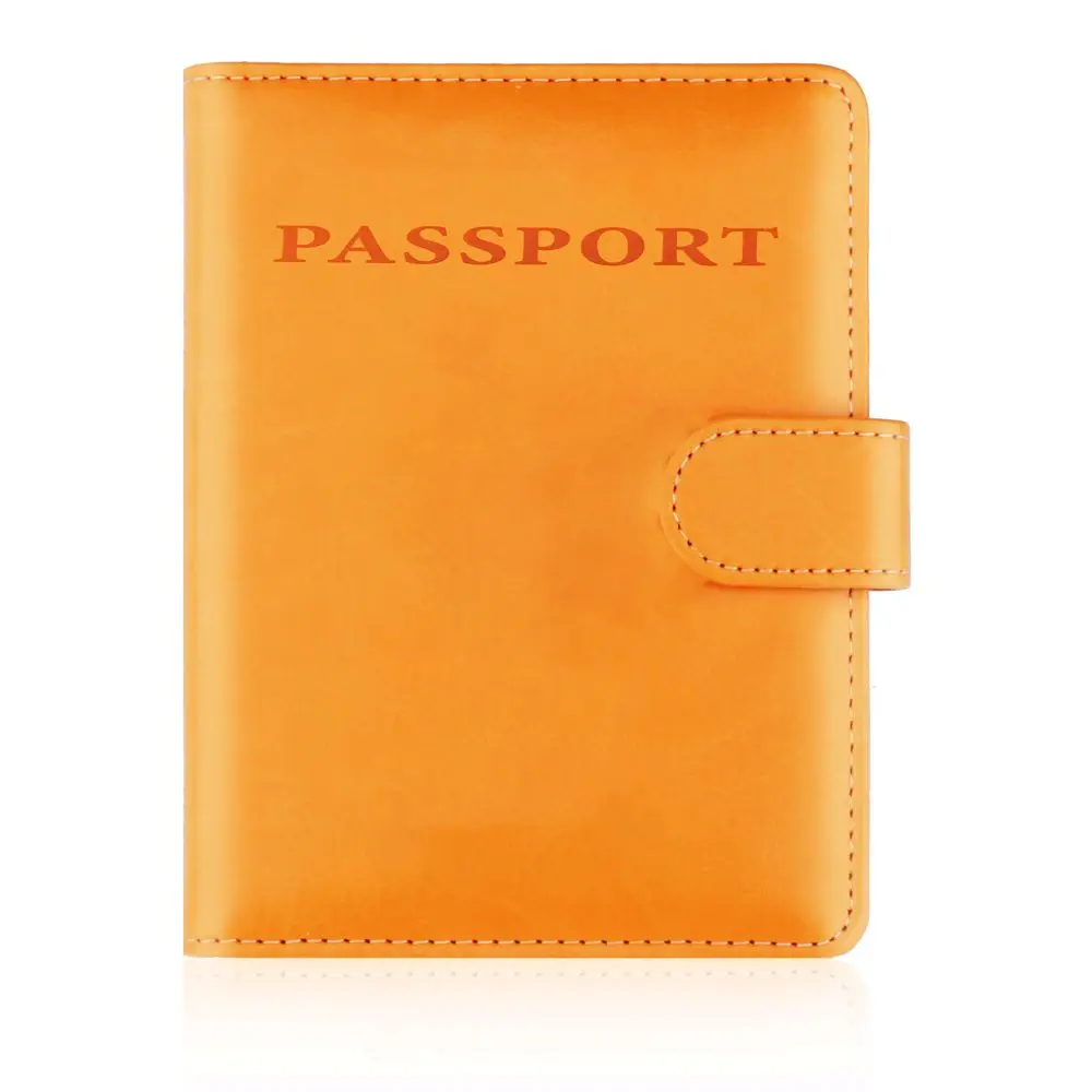 Orange with Buckle TRASSORY роскошные общие путешествия кожа Обложка для паспорта Rfid Блокировка Чехол для паспорта держатель для карт для мужчин женщин розовый - Цвет: Orange with Buckle