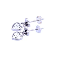 high quality s925 sterling silver new love lock pan earrings female fashion temperament