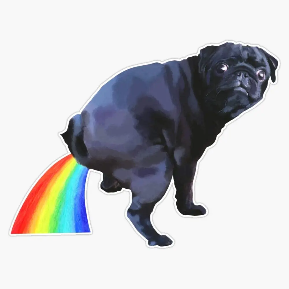 

Pug Rainbow Sticker Vinyl Waterproof Sticker Decal Car Laptop Wall Window Bumper Sticker 5