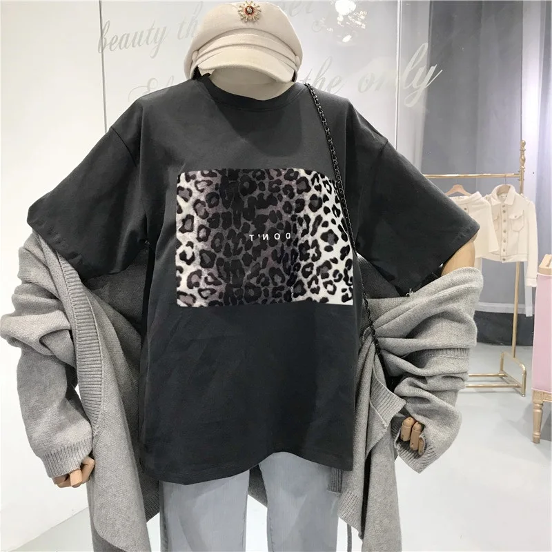 

Summer 2021 New Fashion Korean Ins Hot Short Sleeve T Shirt Female Loose Wild Funeral Clothes Graphic Tees Women Harajuku