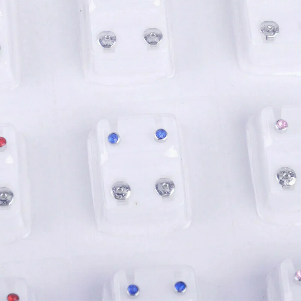 Набор гвоздиков из хирургической стали для пирсинга женщин набор 12 пар ювелирных