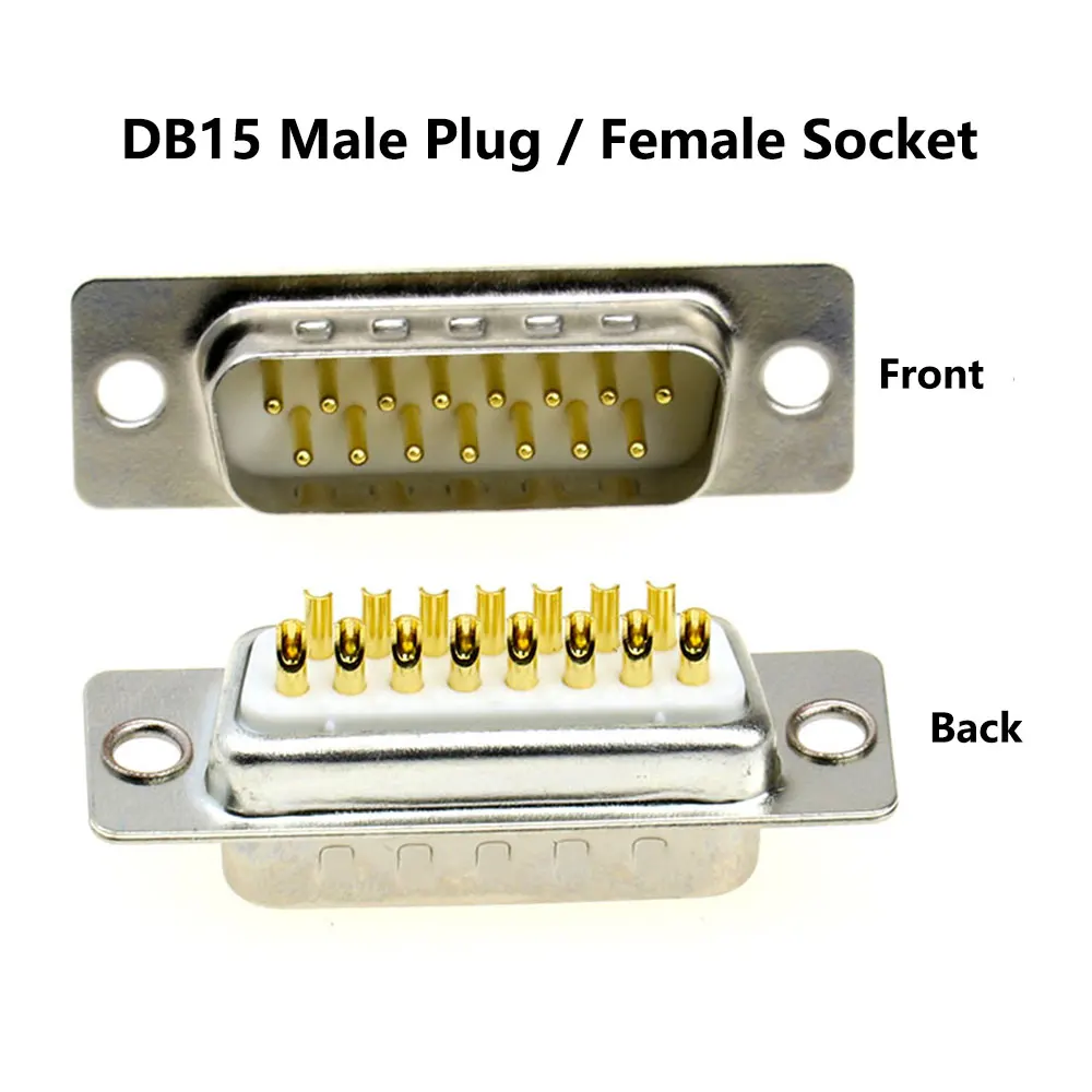 DB15 коннекторы для сварки штепсельная вилка гнездо 2 ряда 15 Pin последовательный