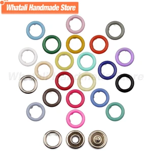 10-50 Sets 7.5/9.5/11mm Metal Prong Snap Button Prong Press Button Ring Studs Fasteners For Clothes Garment Sewing Bags Shoes