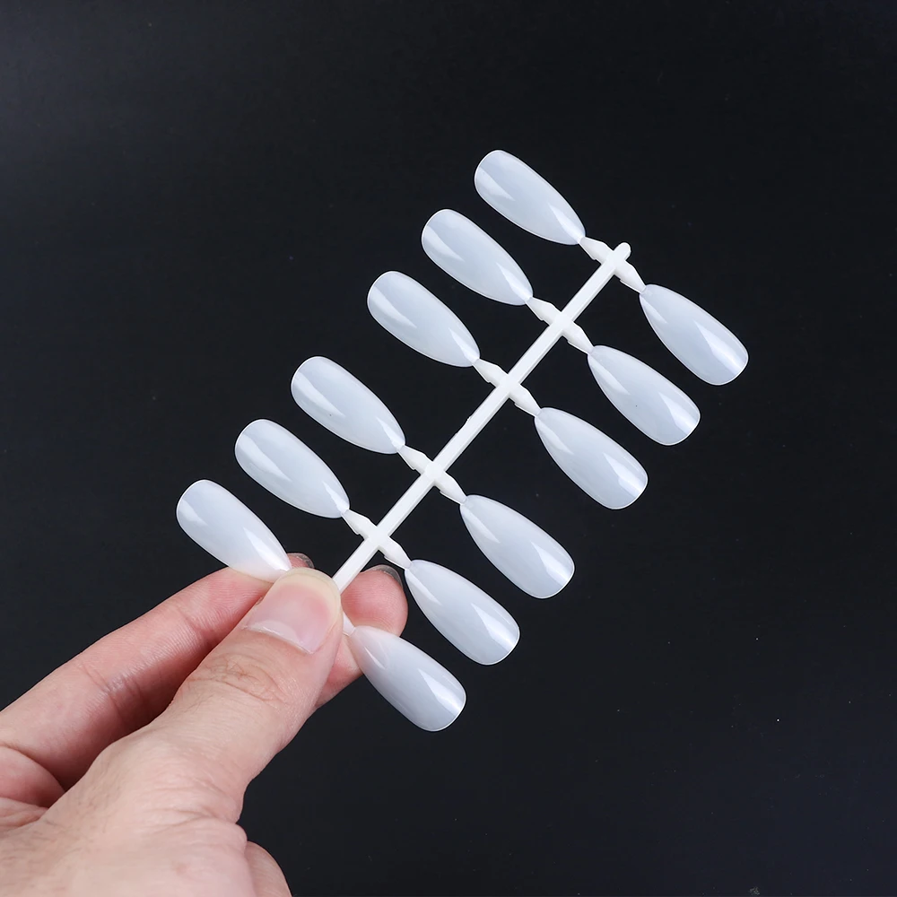 10 шт./лот Набор накладных кончиков для ногтей прозрачный натуральный Овальный