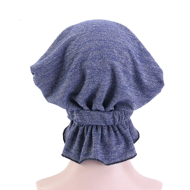 

Women Beanie Hat Spring Cotton Beanie for Women Knitted Bone Hat Headscarf Lady Black Skullies Cap Elastic Muslim Hijab Bandana