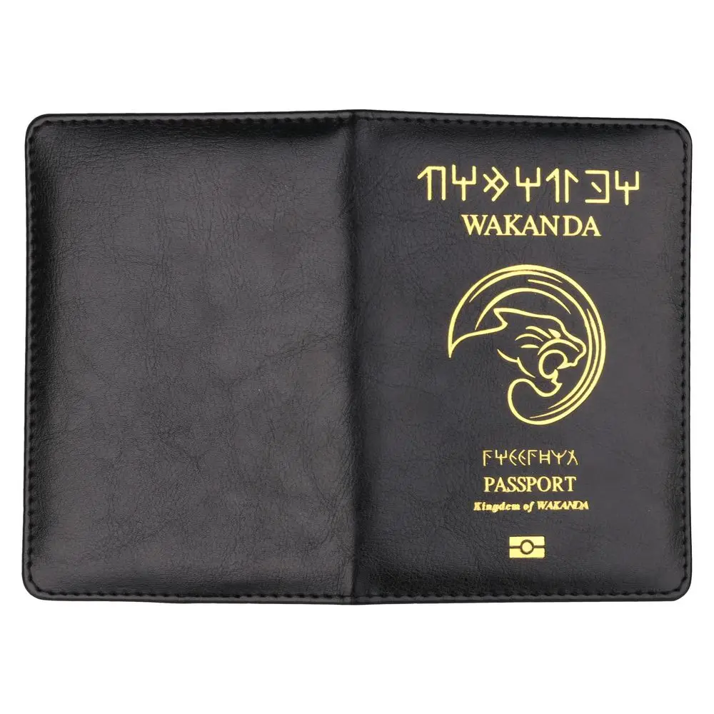 

TOURSUIT Best Wakanda Forever Black Panther Leather Passport Holder Case Light Weigt Travel Accessories Wallet Passport Cover