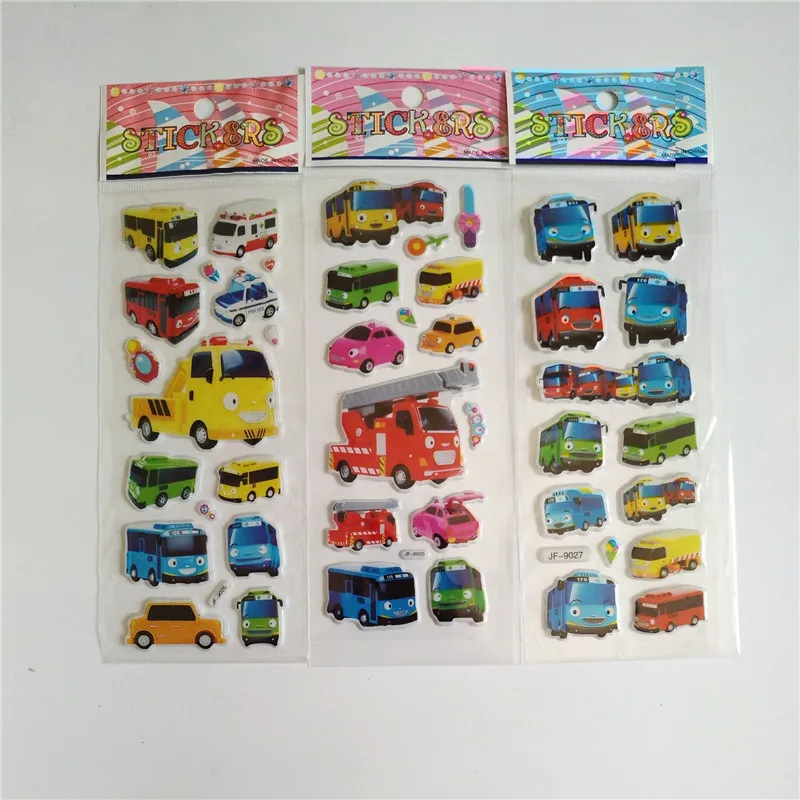 

60 Sheets Tayo the Little Bus Stickers Anime Tayo Bus Sticker for Kid Laptop Decal Fridge Skateboard Doodle Toy Bubble Stickers