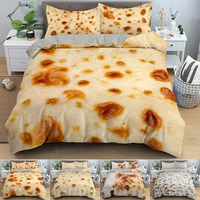 luxury burrito bedding set plain corn tortilla texture bed cover food 3d pita lavash comforter cover set queen bedspreads