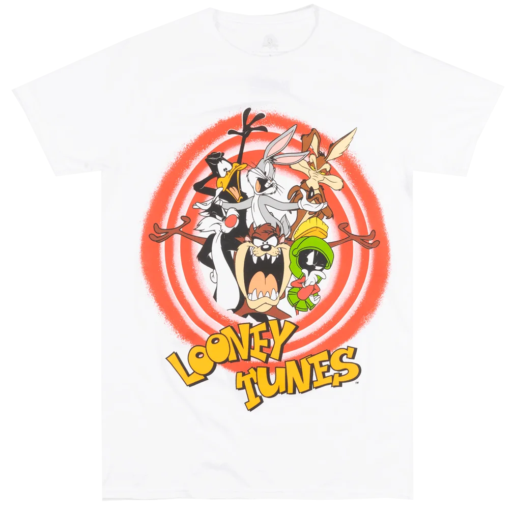 LOONEY TUNES футболка с героями мультфильмов белая мужская ТВ шоу BUGS TAZ Мужская унисекс