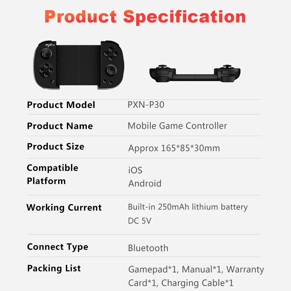 2020 PXN P30 беспроводной геймпад Bluetooth игровой контроллер Джойстик держатель