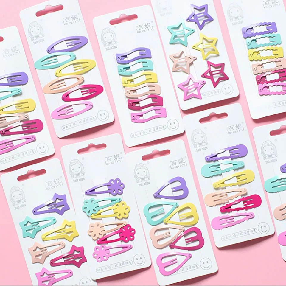 Корейская челка зажим девочка сердце розовый конфеты краска BB Милая любовь