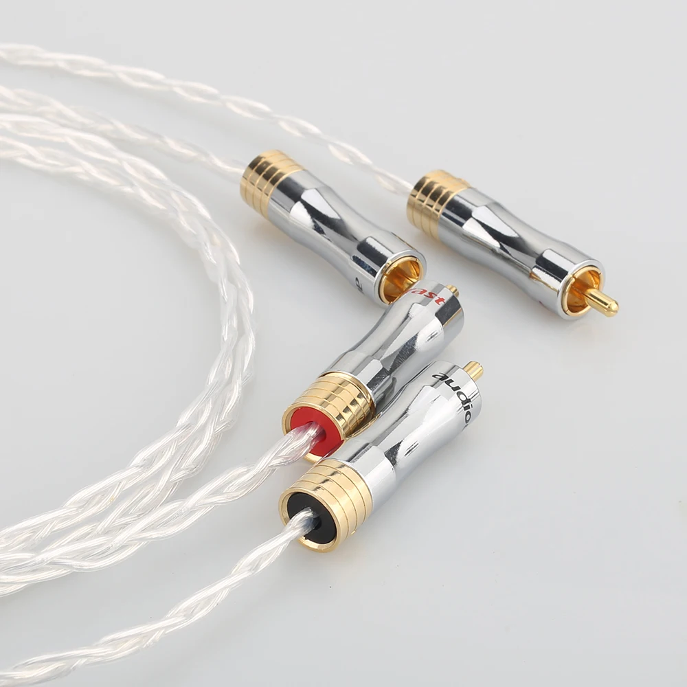 Hifi 8N OCC медный посеребренный RCA к кабель штекер rca мужской аудио | Электроника