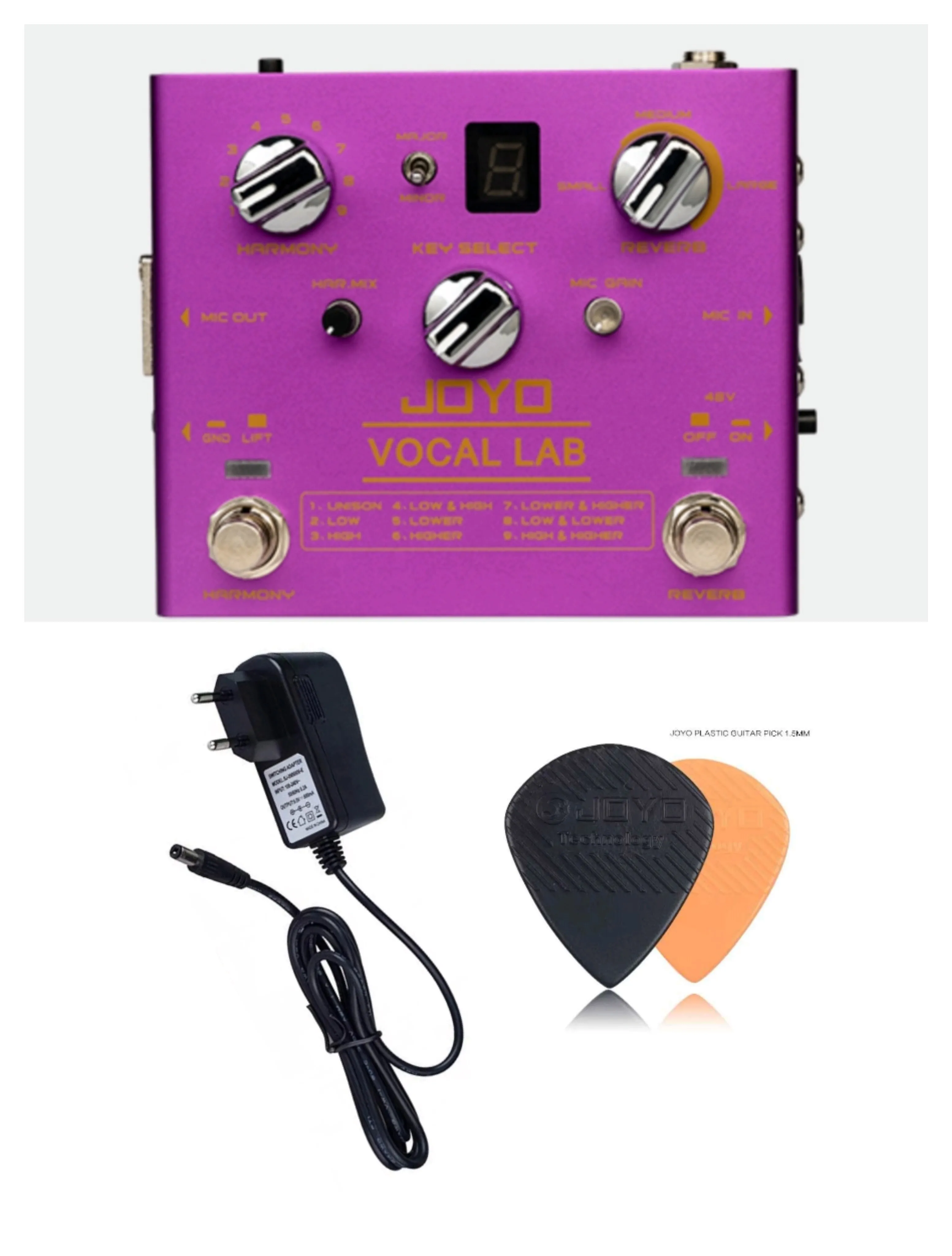 Педаль для звуковых эффектов Joyo 9 дюймов вокальная гармония эффект реверберации