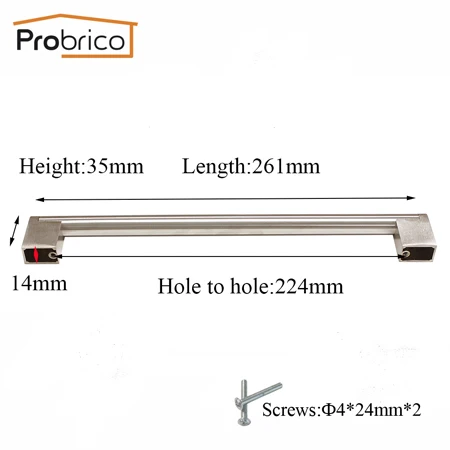 Boss Bar 224 Probrico ручки для ящиков, мебельные ручки для кухонного шкафа, Т-образные дверные ручки, ручки для ручек, диаметр 12 мм/14 мм - Цвет: Boss Bar 224