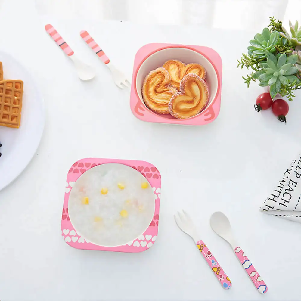 Милый детский набор посуды с изображением животных из мультфильма меламиновая