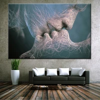 home decor art waterproof print painting modern abstract canvas painting wall art lovers kiss picture printed canvas painting