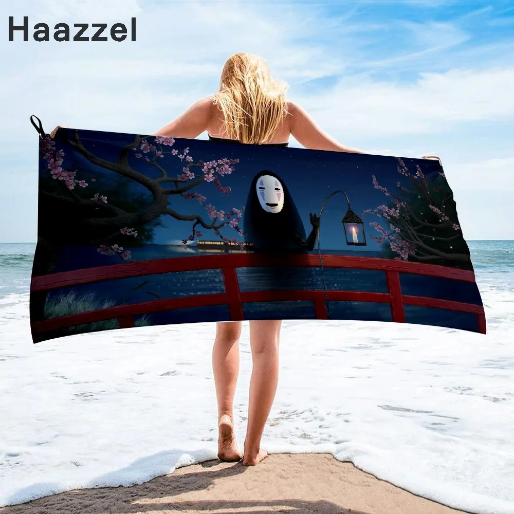 Банное полотенце из микрофибры с рисунком аниме пляжное женская шелковая