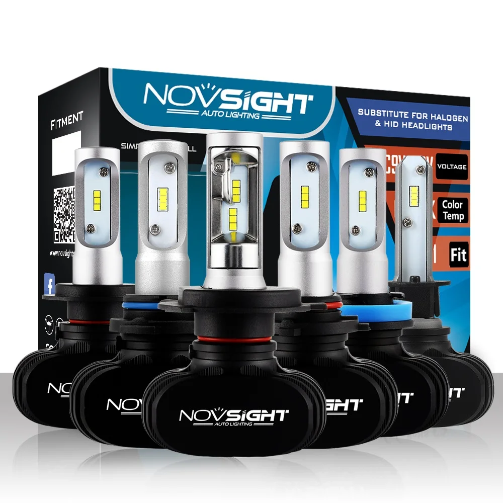 NOVSIGHT светодиодный H1 Led H4 H7 H8 H9 H11 8000LM 50 Вт 6500 к автомобильный головной светильник s Белый Противотуманные огни 9005 HB3 9006 HB4 Светильник лампы