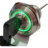 30mm 2 or 3 position metal 6v 12v 24v illumination key lock switch las1 agq30 stainless steel