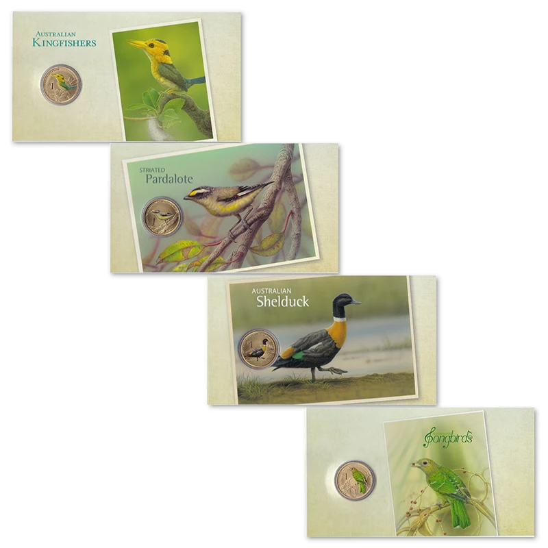 Набор из 4 юбилейных монет острова Тувалу Содружество Океании 100% настоящие