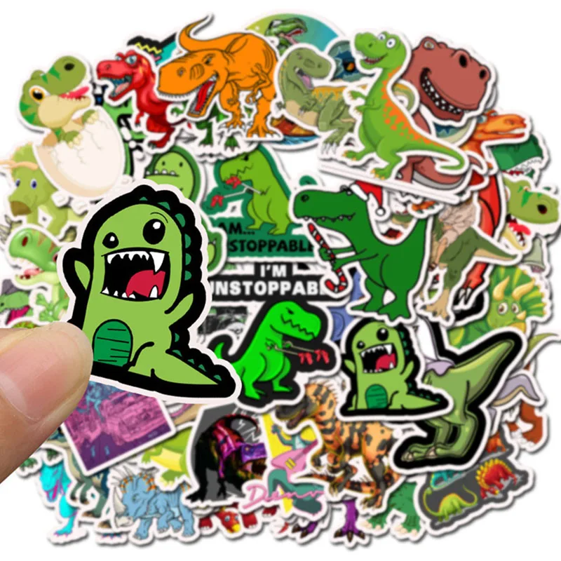 10/30/50 шт принтами с героями мультфильмов С тираннозаврами Наклейки тираннозавром