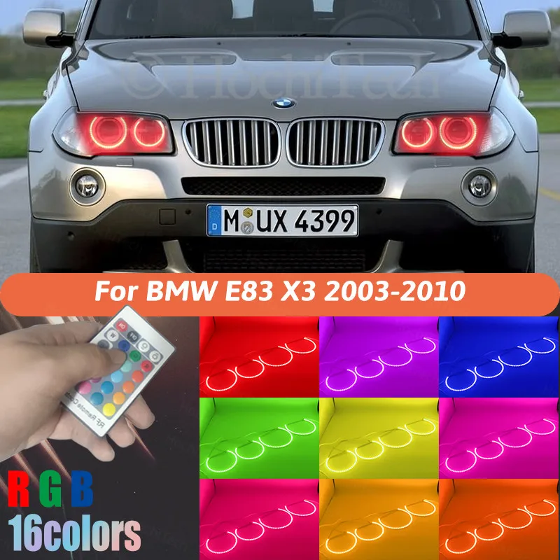 

Multi-Color for BMW E83 X3 2003-2010 5050 RGB Halo Rings LED Bulb Flash Car Headlight DRL with RF Control